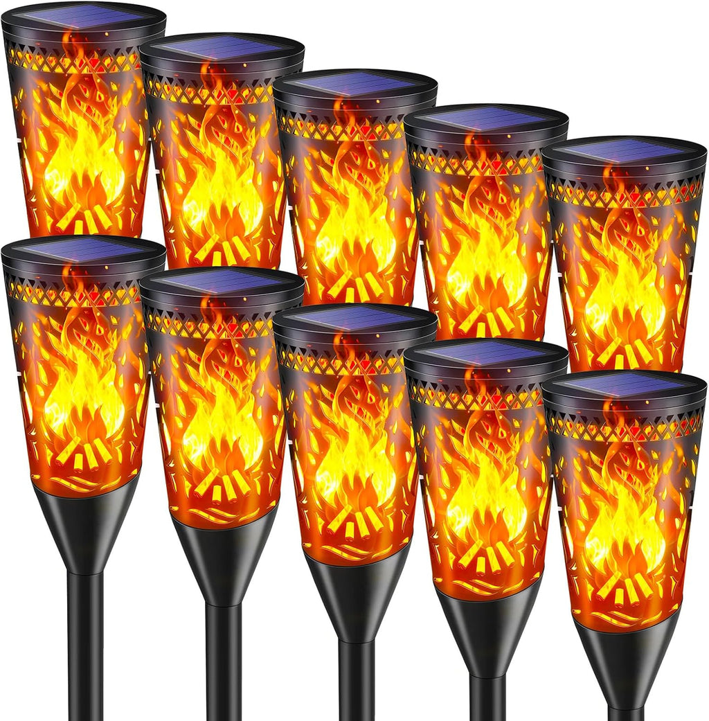 FIFlying Solar Gartenfackeln 6er Set mit Flammeneffekt, IP65, 2 Modi