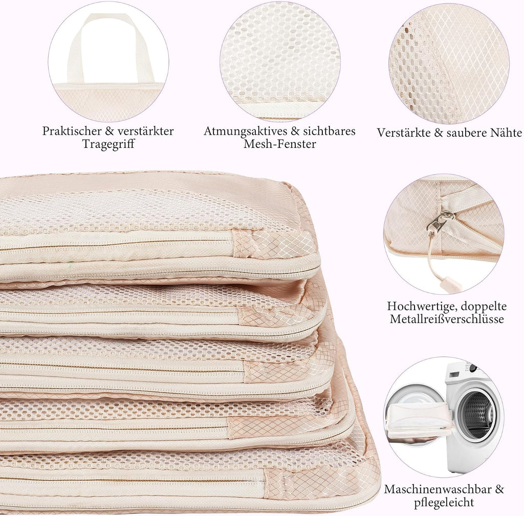 Koffer Organizer Set 8-teilig Kompressions Packing Cubes Reisegepaeck