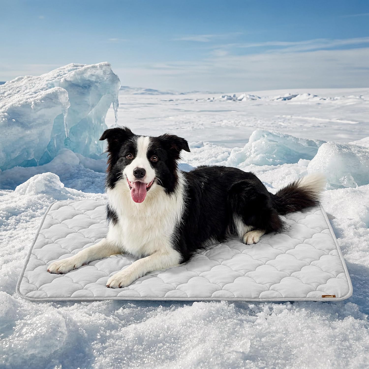 ZOMISIA Kuehlmatte Hunde 104x67 cm XL selbstkuehlend waschbar Grau 1cm