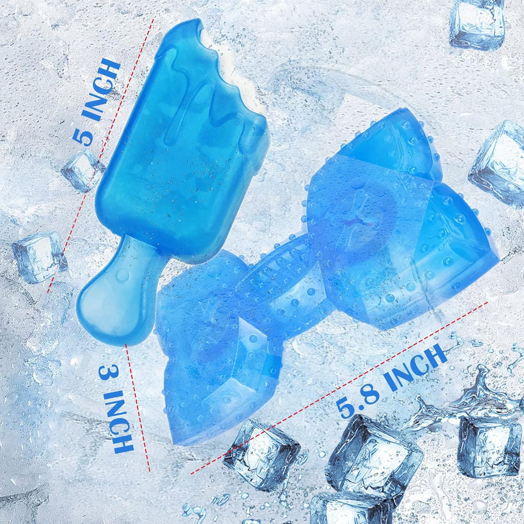 Kauspielzeug Welpe gefrierbar 2er Set blau Eiscreme Zahnungshilfe