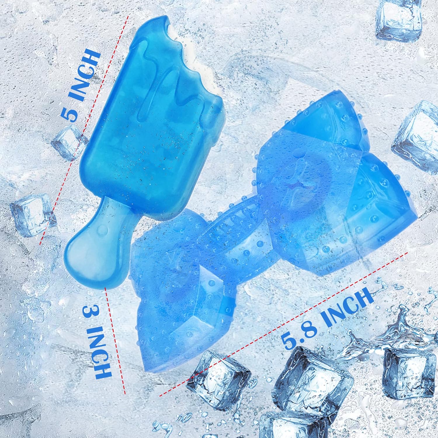 Kauspielzeug Welpe gefrierbar 2er Set blau Eiscreme Zahnungshilfe