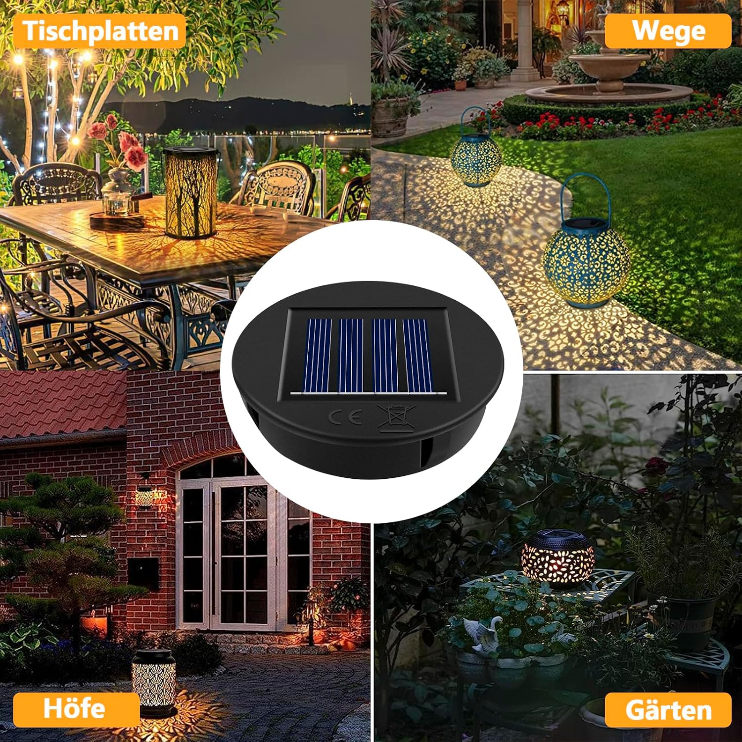 HELESIN Solarmodul Ersatz 8cm 1,2V 600mAh IP65 wasserdicht fuer Gartenleuchten