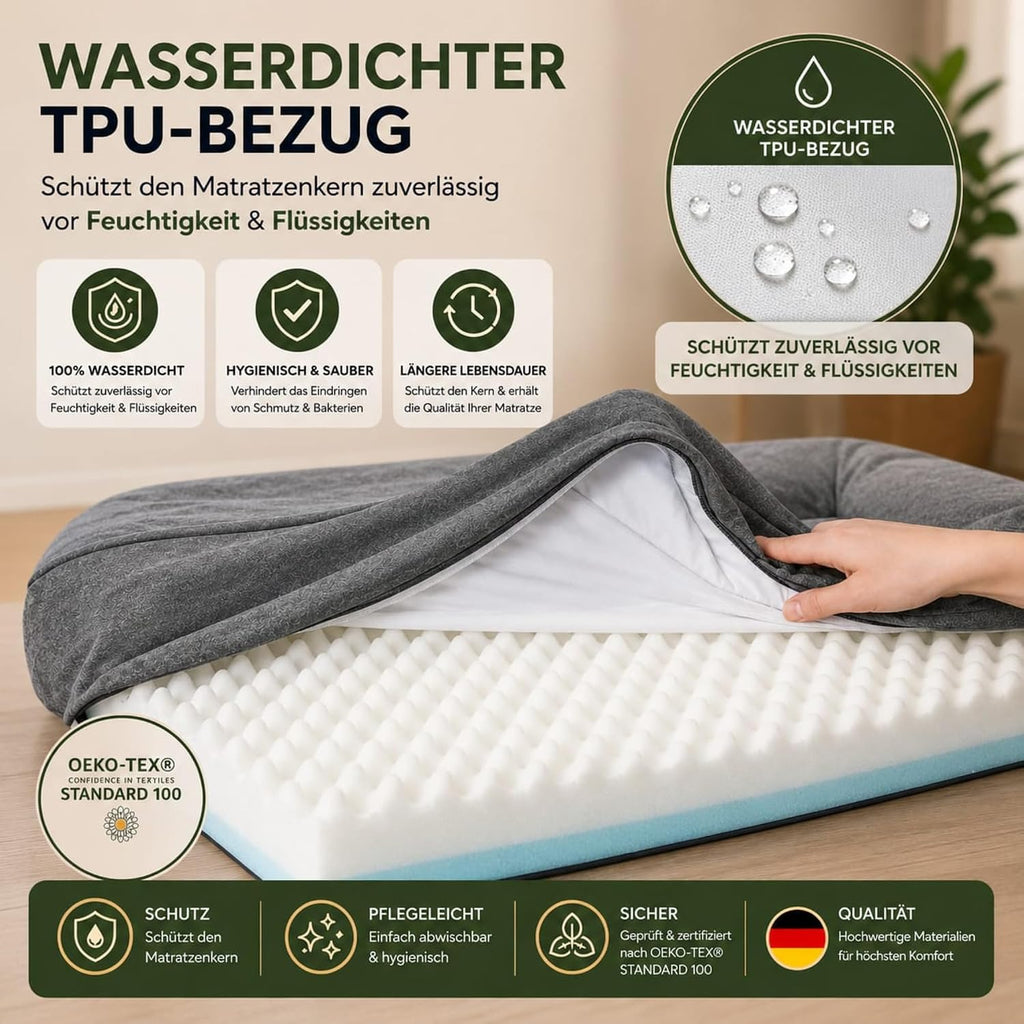 Orthopädisches Hundebett Memory Foam wasserfest Hundekissen