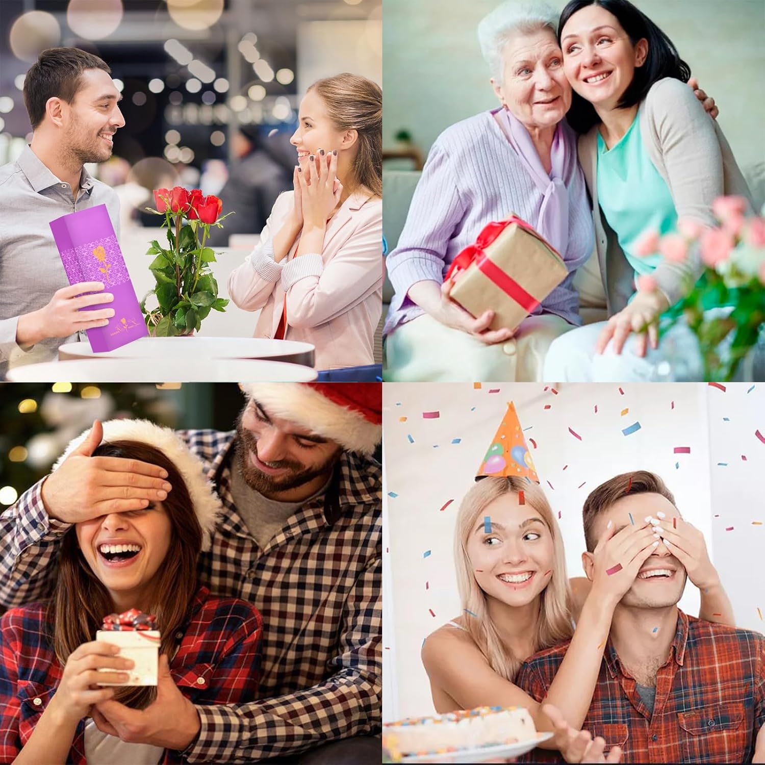 Galaxy Rose mit Vase Geschenk Set Valentinstag Geburtstag Weihnachten