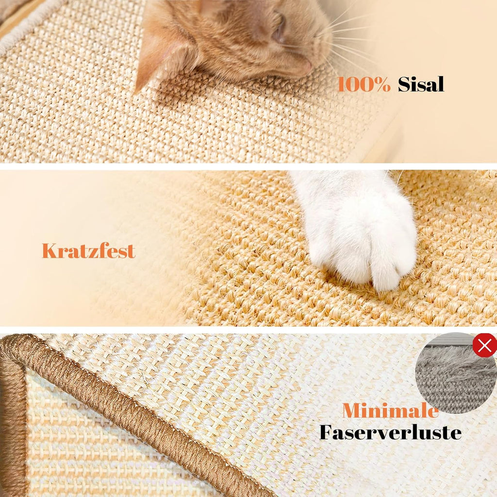 Katzen Kratzbrett Sisal 43x33cm Kratzmatte mit Spielzeug Catnip