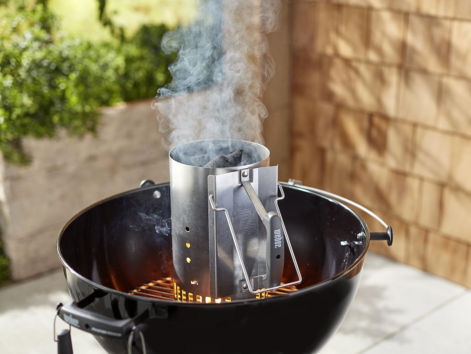 Weber Rapidfire Anzuendkamin gross 32 cm Hoehe fuer Holzkohlegrills Ø ab 47 cm