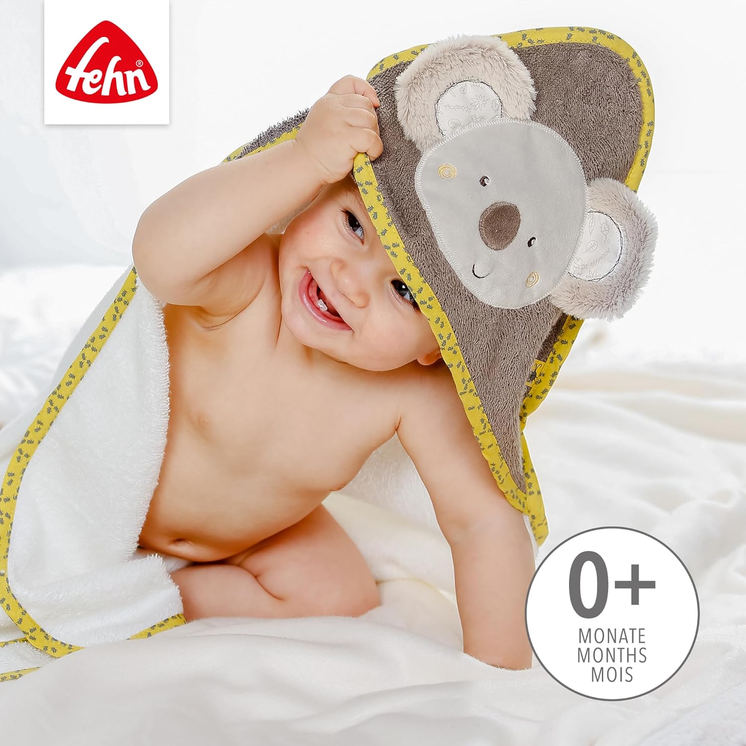 Kapuzenhandtuch Baby Lama 90x90 cm Kuscheliges Badetuch fuer Neugeborene
