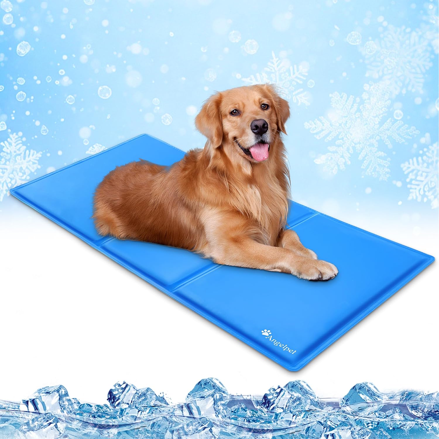 Angelpet Kuehlmatte XL 120x80 cm Grau selbstkuehlende Gelmatte fuer Hunde Katzen