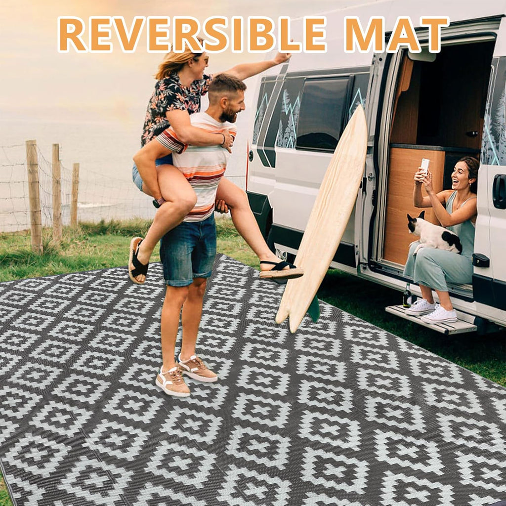 Homcomodar Outdoor Teppich 180x270 cm wetterfest reversibel UV-bestaendig
