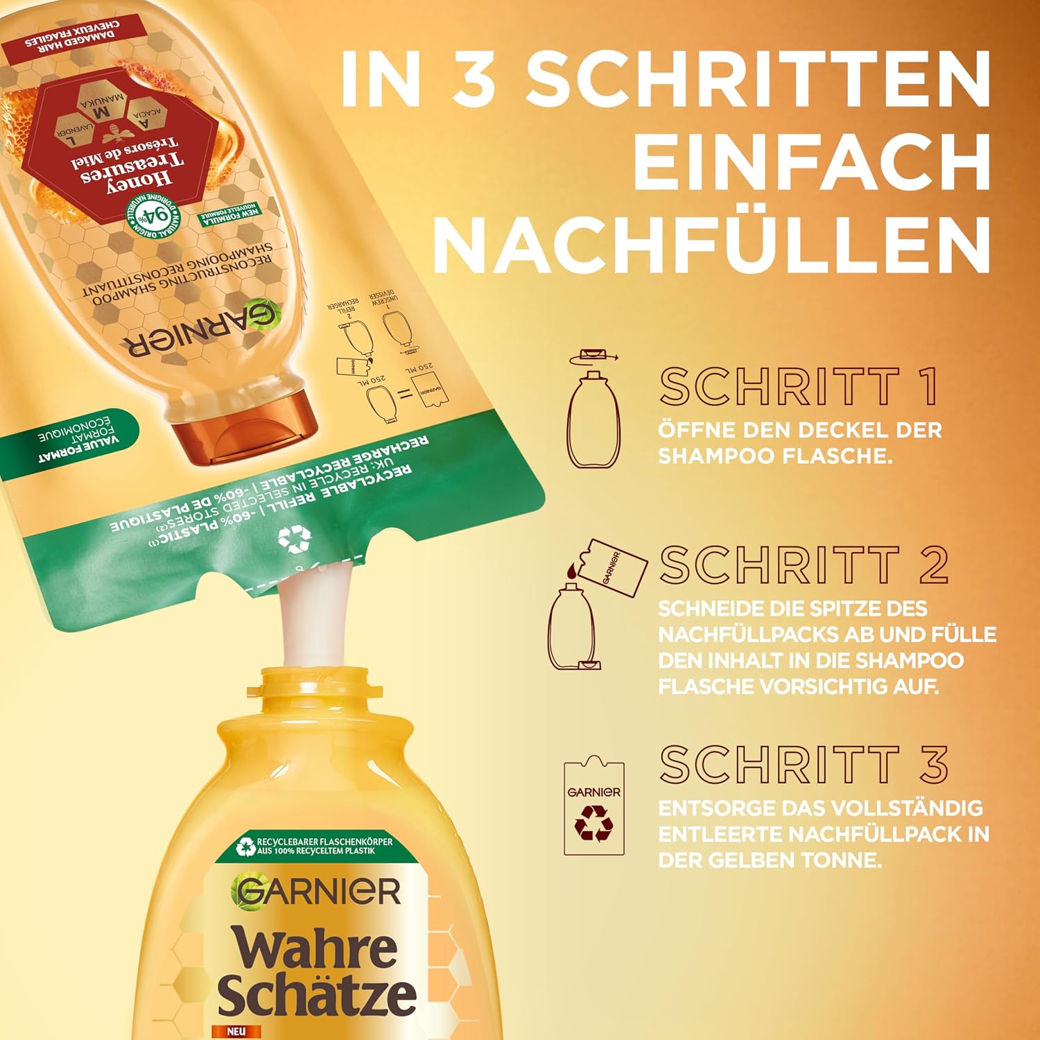 Garnier Wahre Schaetze Shampoo Honig Schaetze fuer strapaziertes Haar