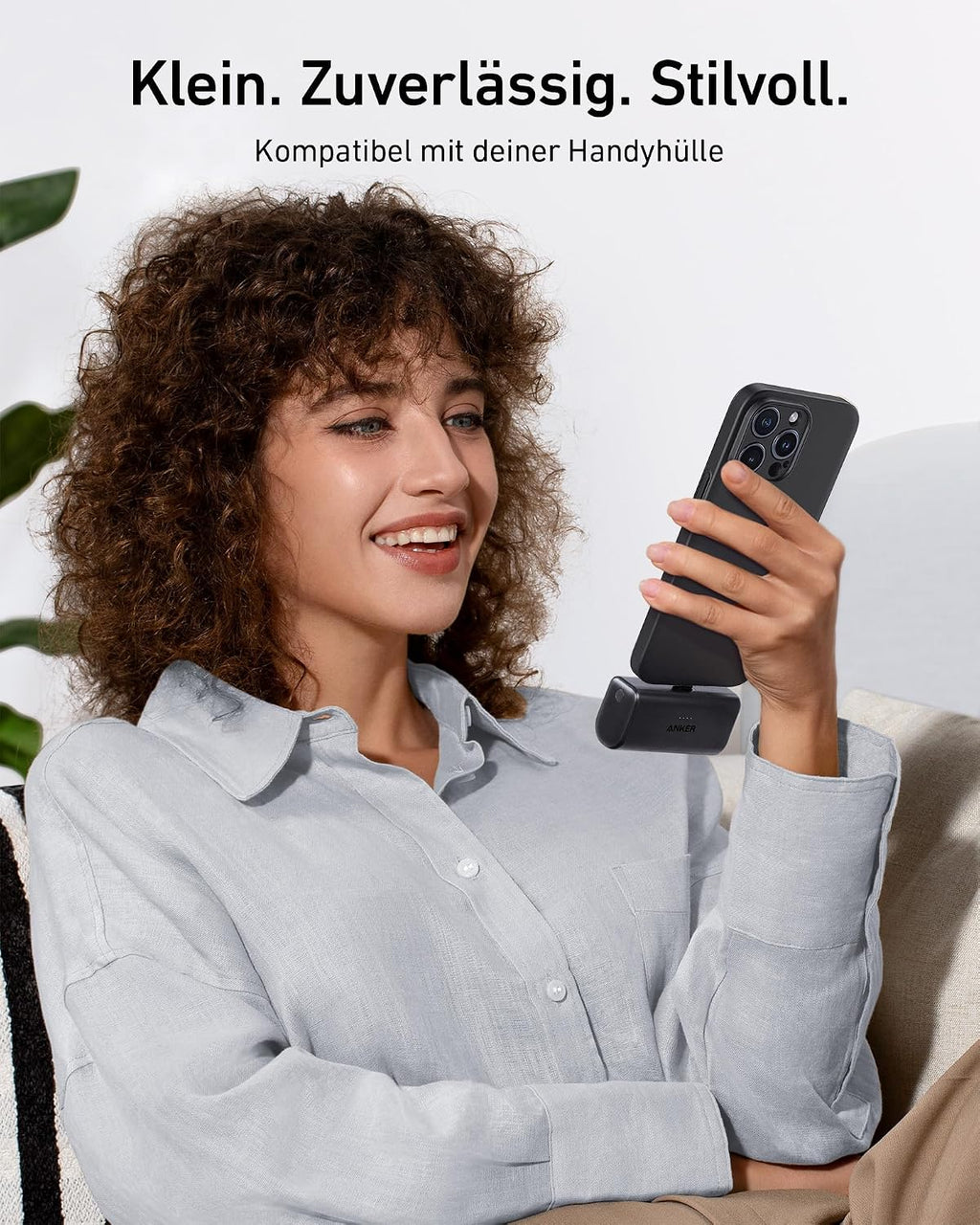 Anker Nano Powerbank 5000 mAh 22,5 W mit klappbarem USB-C Stecker kompatibel mit