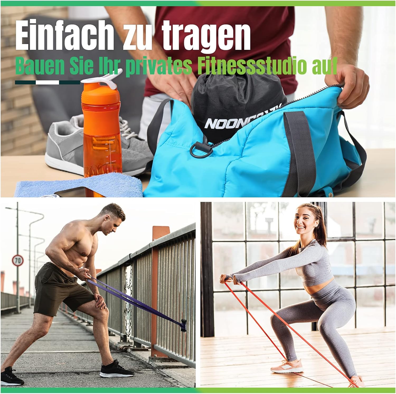 Resistance Bands Widerstandsband mit Tueranker und Handgriffen Fitness Yoga