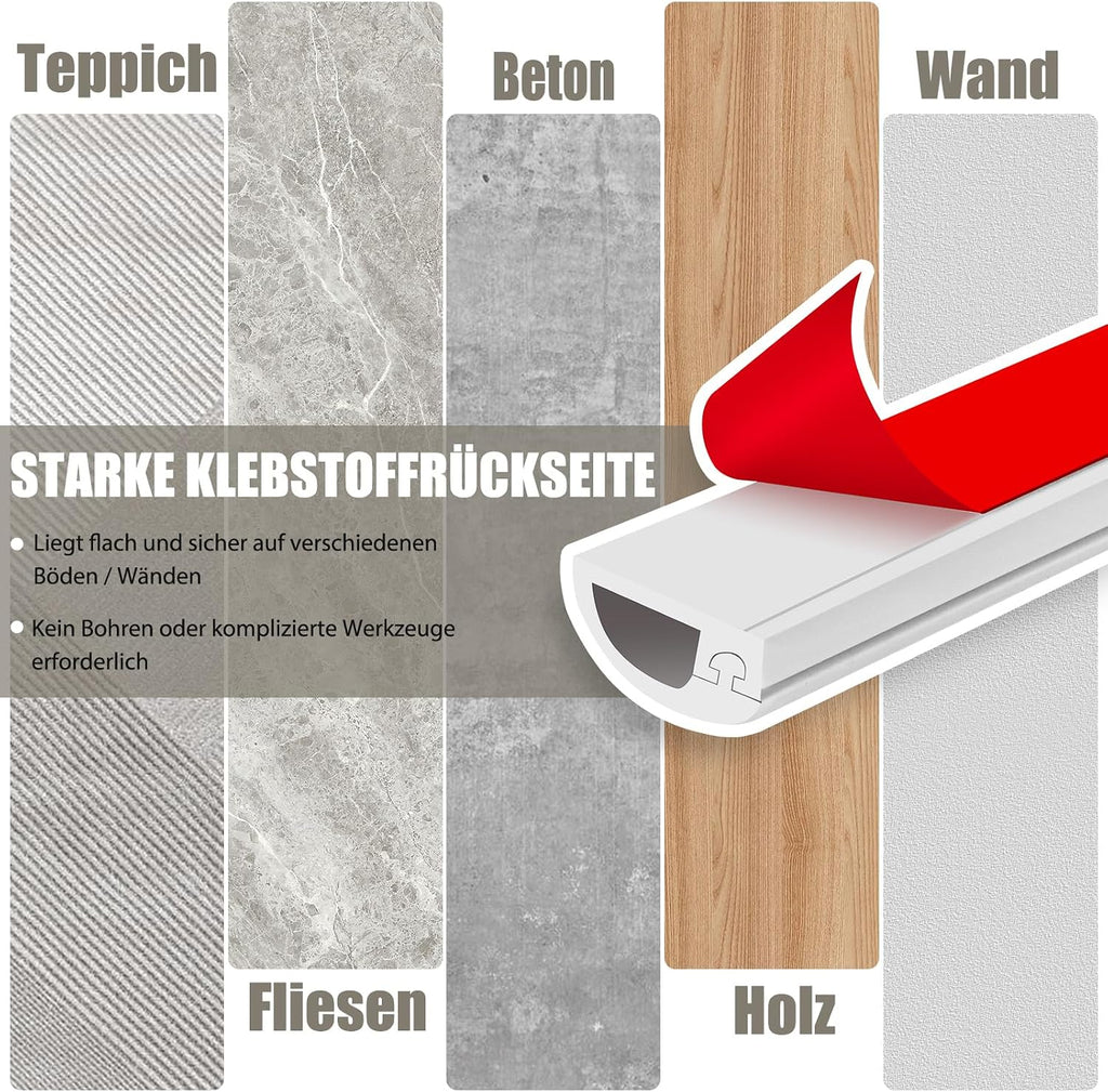 Selbstklebende halbrunde Kabelabdeckung flexibel fuer Wand Boden 1m-6m