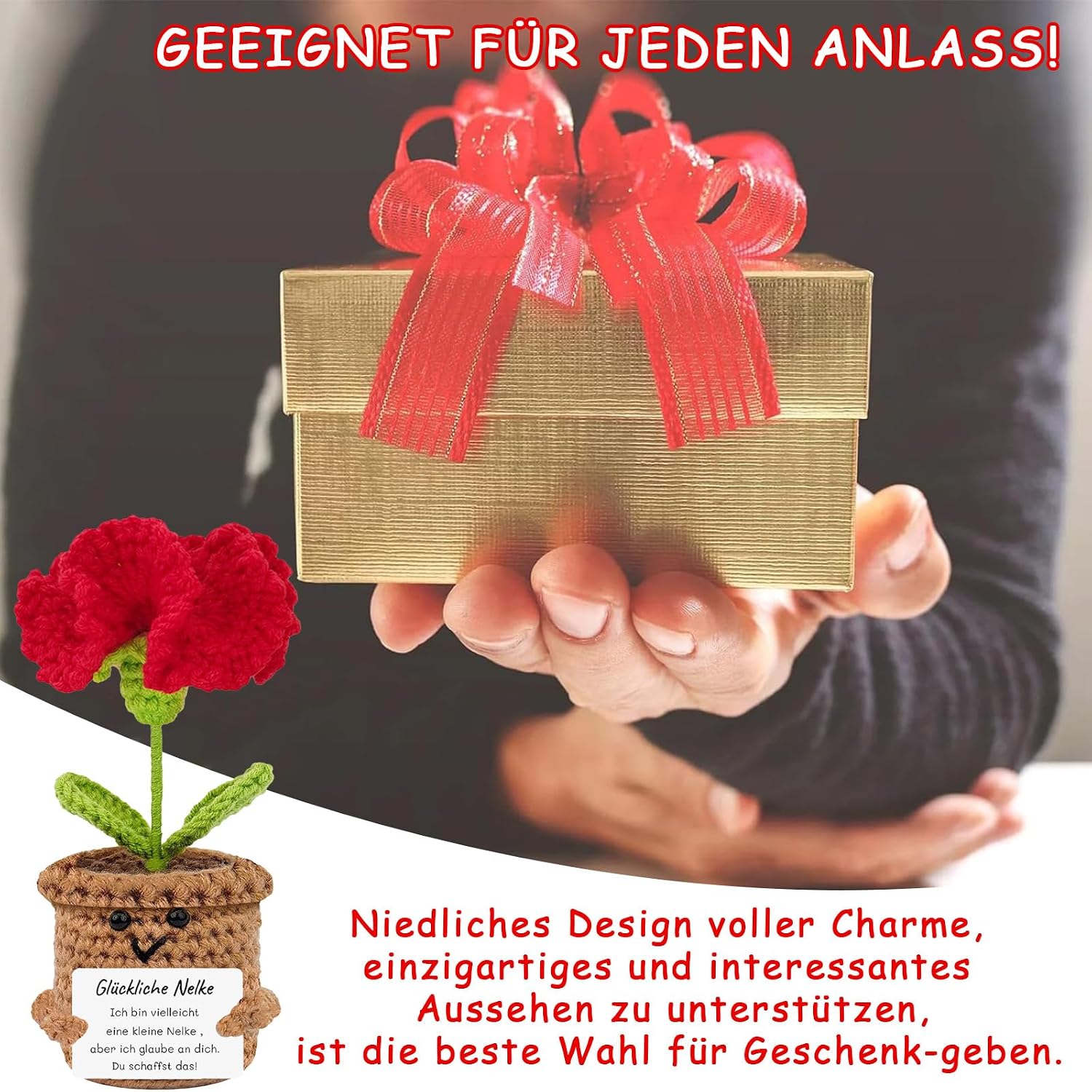 Muttertagsgeschenk Rosa Tulpe mit Energiekarte Geschenk fuer Mama Frau