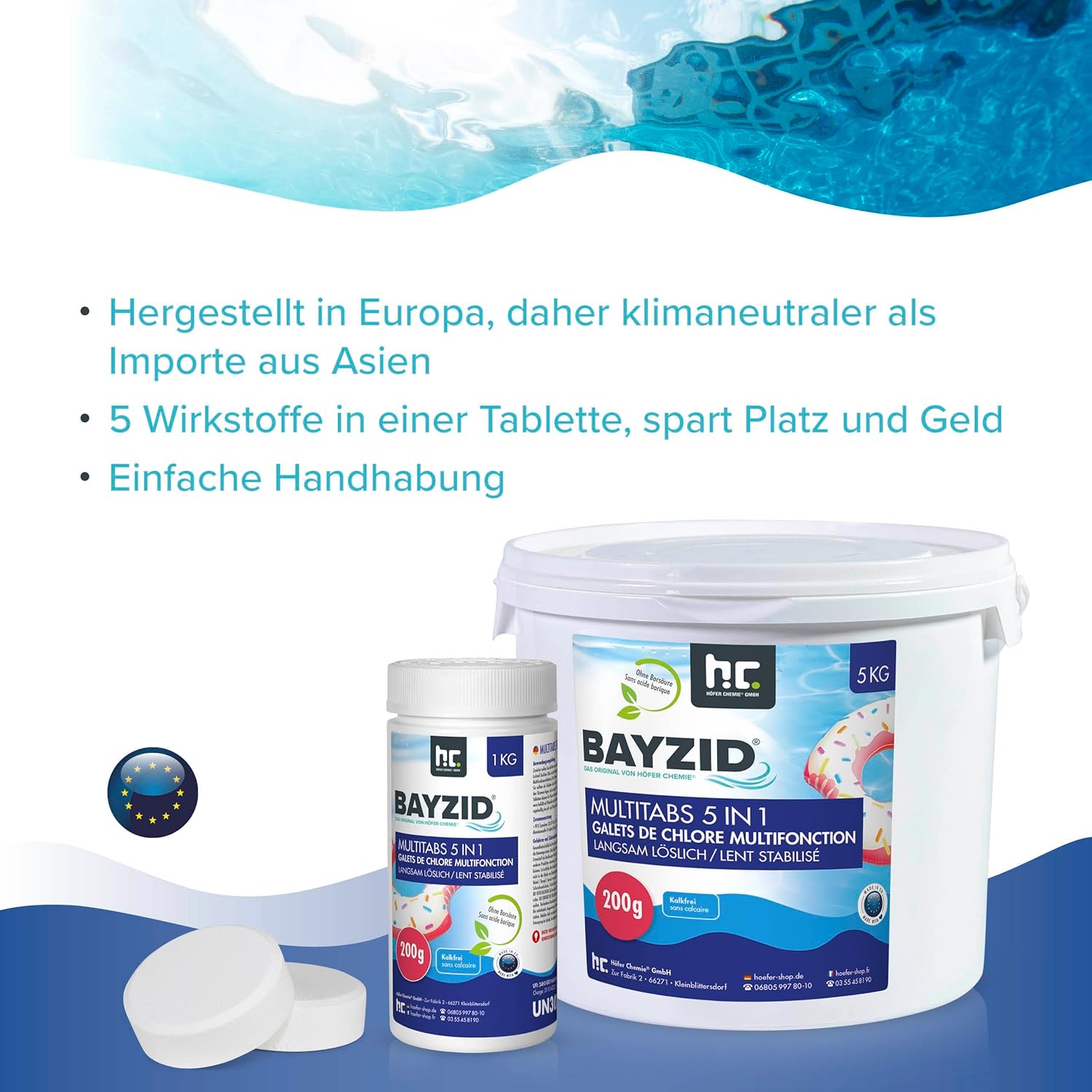 BAYZID Chlor Multitabs 5in1 Chlortabletten Poolpflege