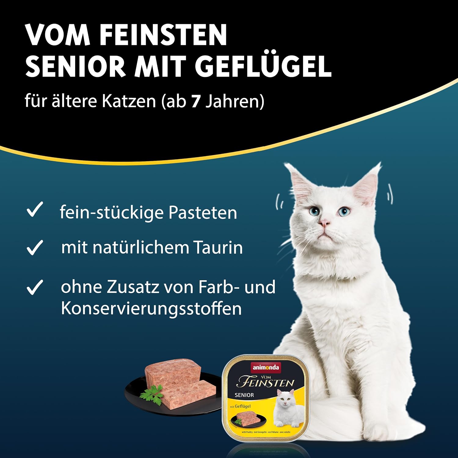 Animonda Vom Feinsten Senior Gefluegel Katzenfutter nass 32x100g, verschiedene So