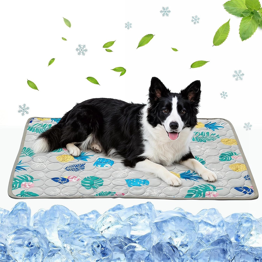 Kuehlmatte Hund 100x70 cm selbstkuehlend fuer Hunde Katzen Indoor Outdoor Auto Blau