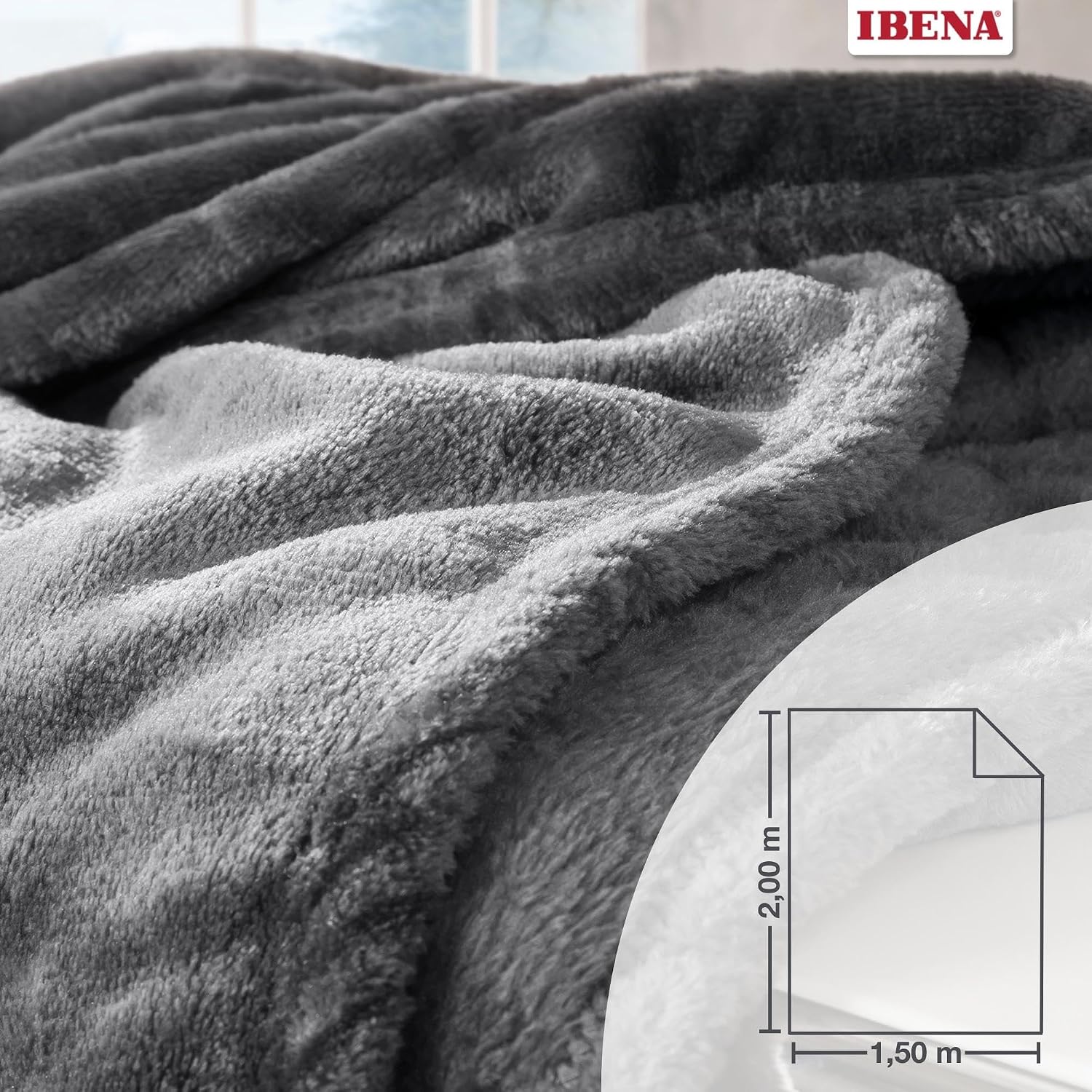 Ibena Kuscheldecke Olbia 130x180 cm beige Fleecedecke 180cm-200cm