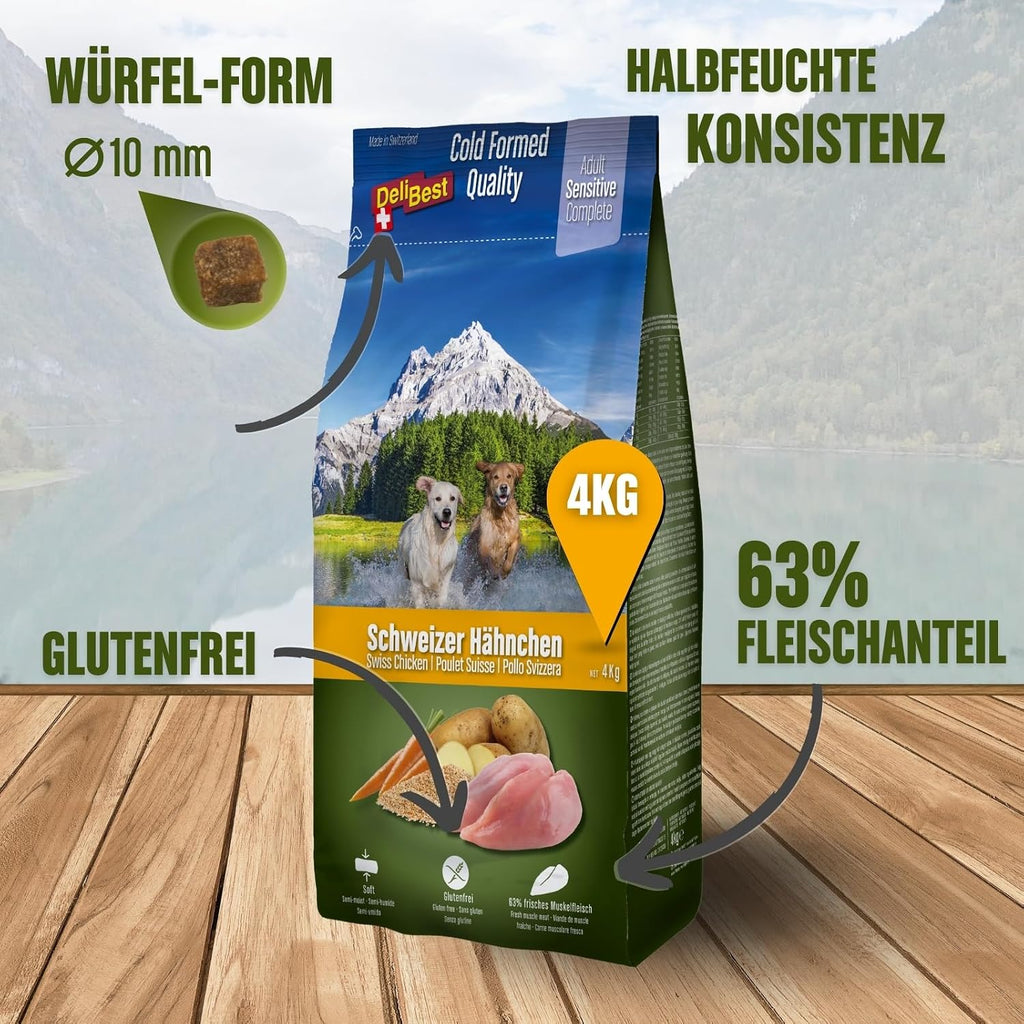 DeliBest Adult Sensitive Hundefutter Schweizer Rind getreidefrei verschiedene Sorten
