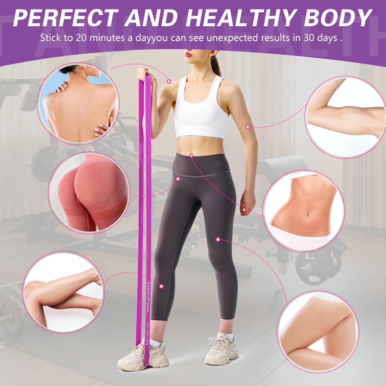 Fitnessbaender 4er Set Widerstandsband Dehnband Training Muskelaufbau