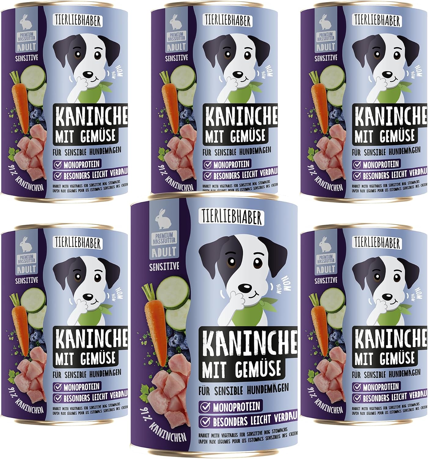 TIERLIEBHABER Hundefutter Nass Kaninchen mit Gemuese Dose