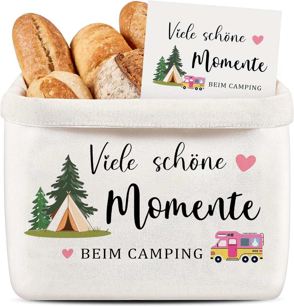 Camper Brotkorb Stoff 37×25×15 cm Camping Wohnwagen Deko