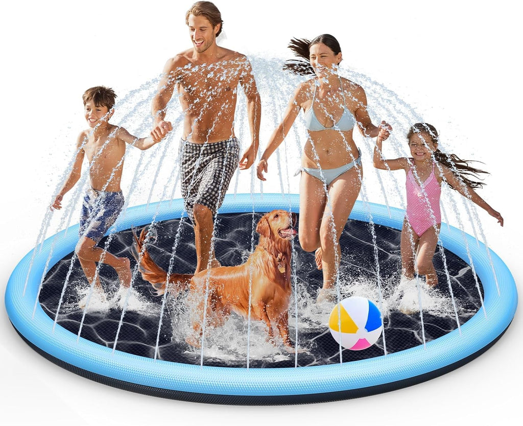 Splash Pad Kinder Wassersprinkler 200 cm mit Antirutschfunktion blau