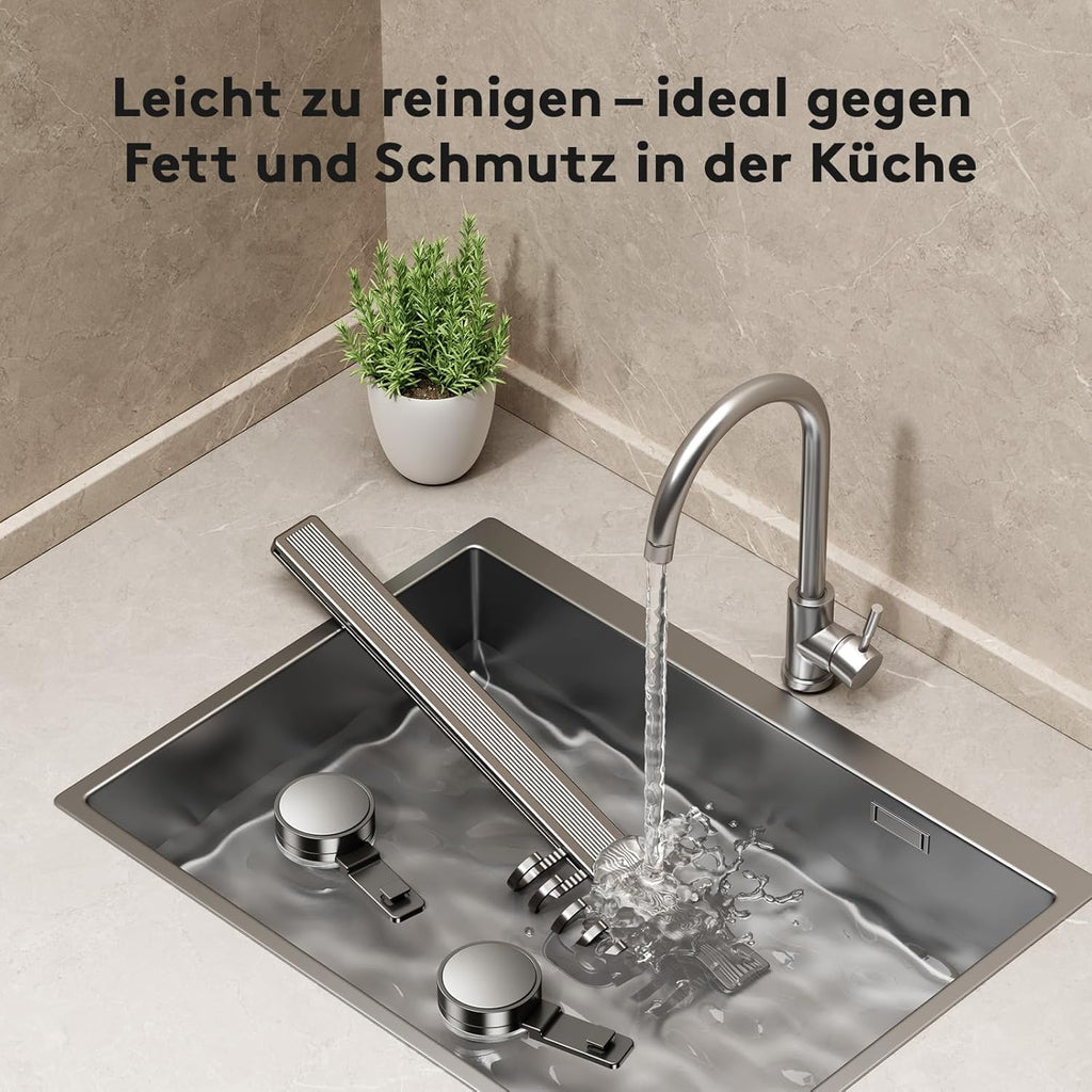 Hakenleiste 40 cm mit 8 Saugnapf-Haken fuer Kueche ohne Bohren