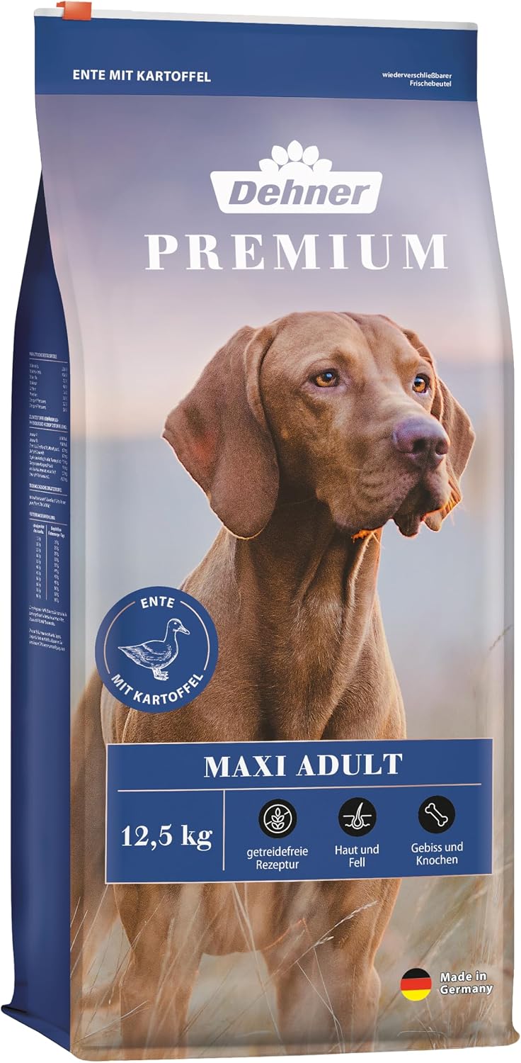 Dehner Premium Hundefutter Maxi Adult getreidefrei Rind Lamm Kartoffel -12,5k
