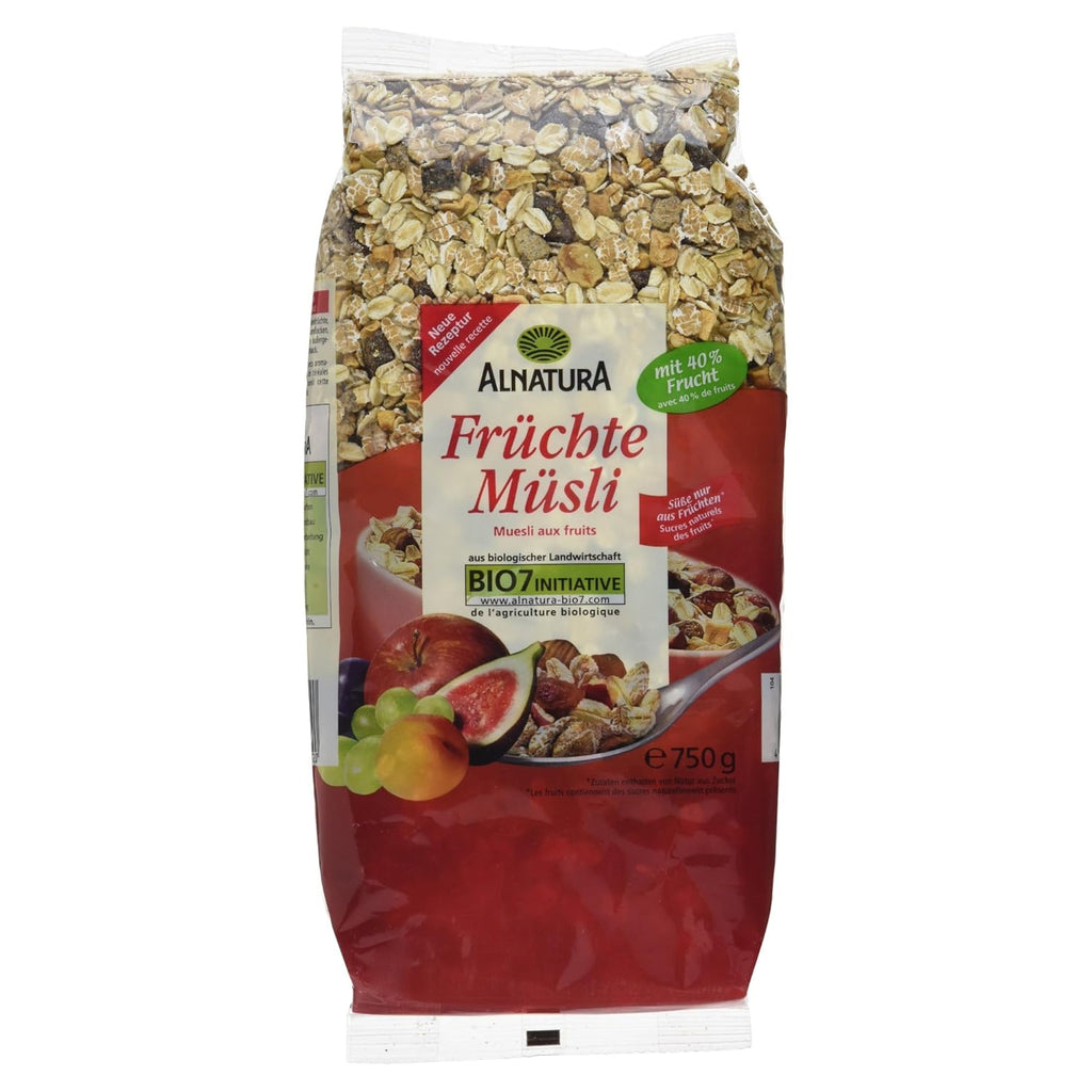 Bio Fruechtemuesli Fruehstuecks-Muesli mit getrockneten Fruechten