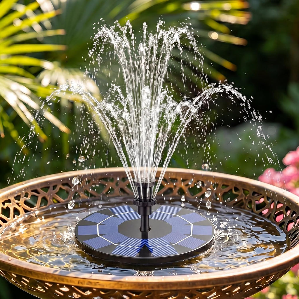 AISITIN Solarbrunnen 6 Sprueh‑Effekte schwimmende Teichpumpe 160mm-182mm