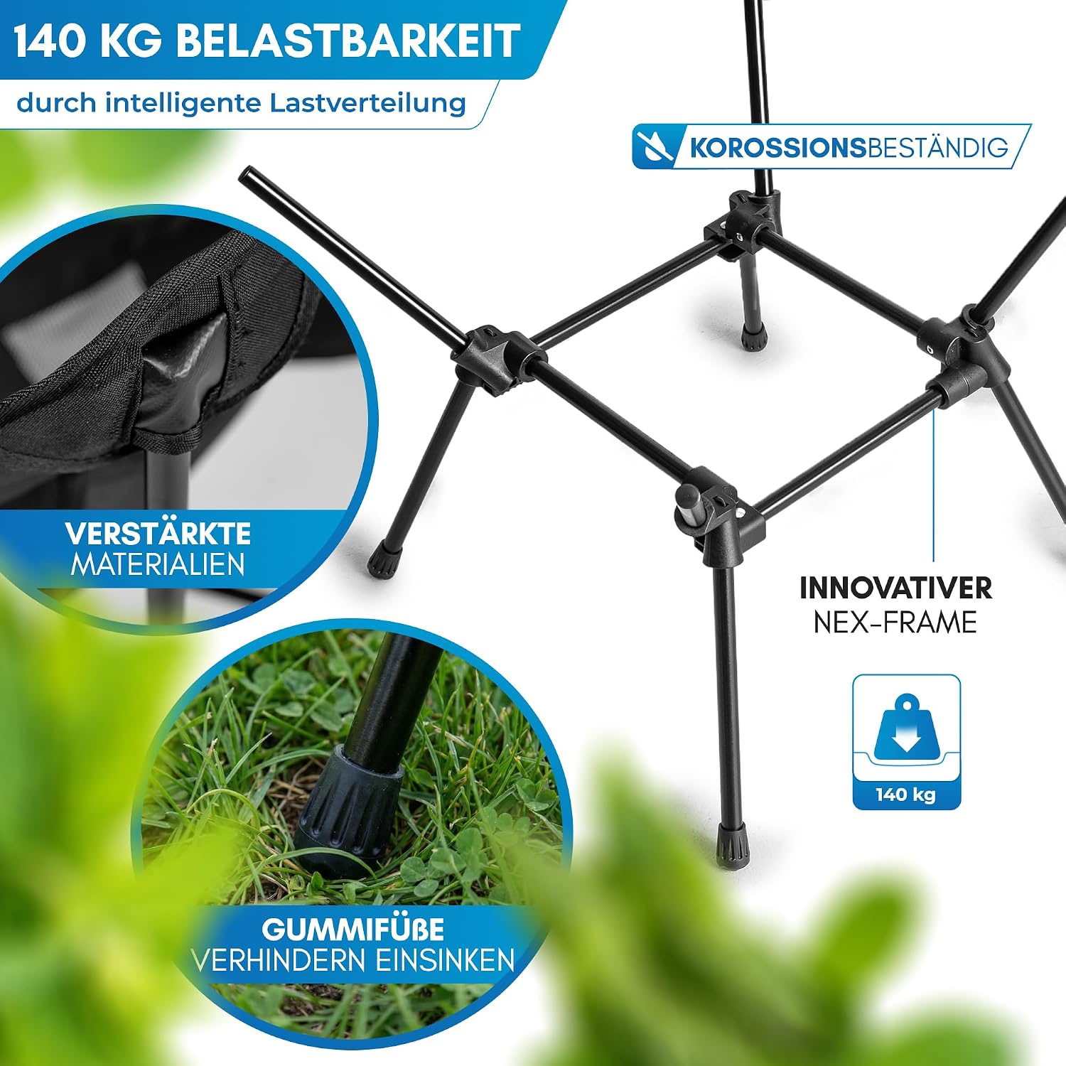 NORDMUT Campingstuhl ultraleicht klappbar Aluminium bis klein