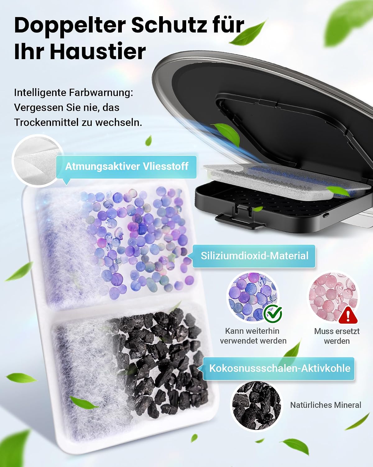 Futterautomat Katze 25 Portionen mit App Timer WiFi Schwarz