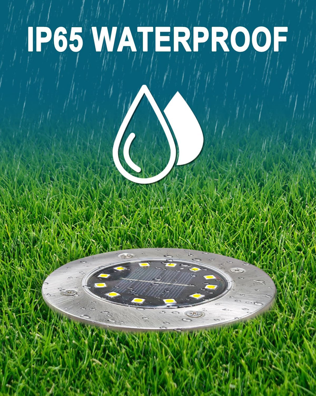 Bowfar Solar Bodenleuchten 12er Set 12 LEDs 3000K warmweiss wasserdicht