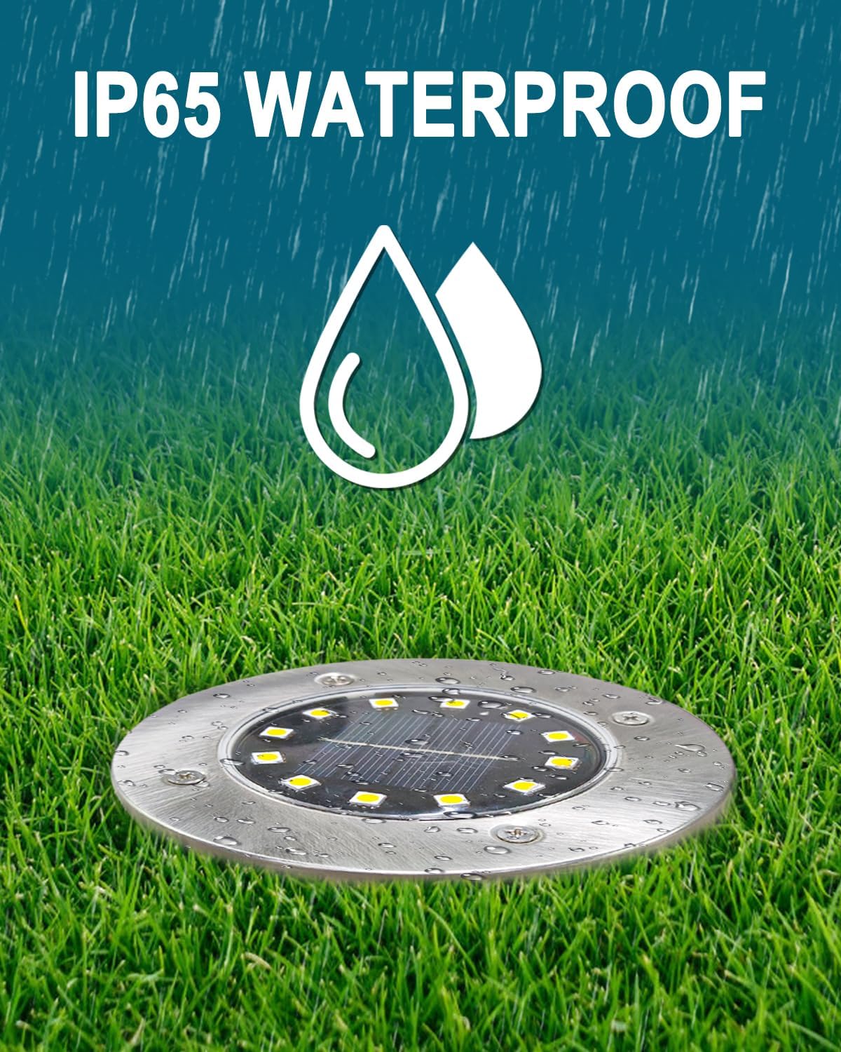 Bowfar Solar Bodenleuchten 12er Set 12 LEDs 3000K warmweiss wasserdicht