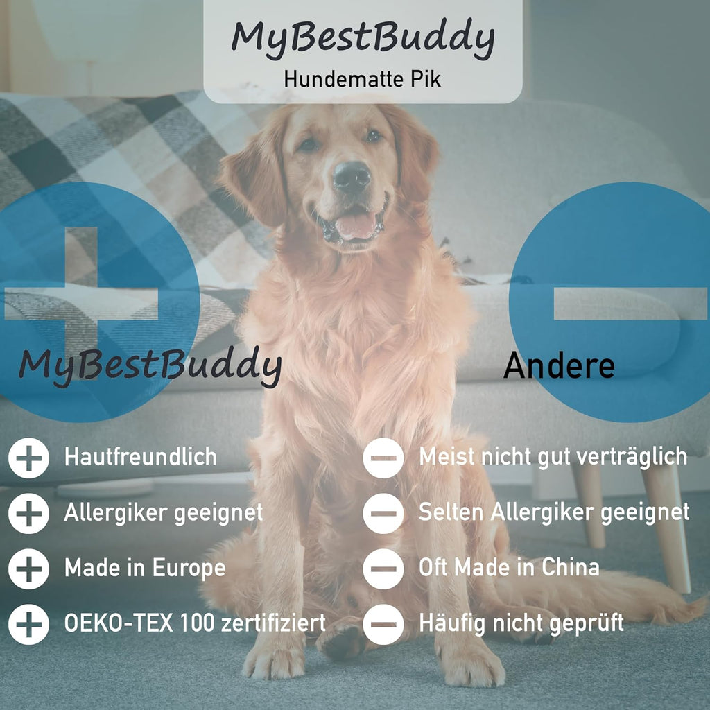 Hundekissen 70x50 cm M grau, allergikerfreundlich, rutschfest, 40°C waschbar