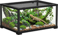 Pawhut Reptilien Terrarium Glasterrarium 60x45x32 cm schwarz ausbruchsicher