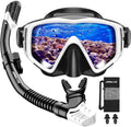 Schnorchelset Erwachsene Taucherbrille gehaertetes Glas Dry-Schnorchel Anti-Fog