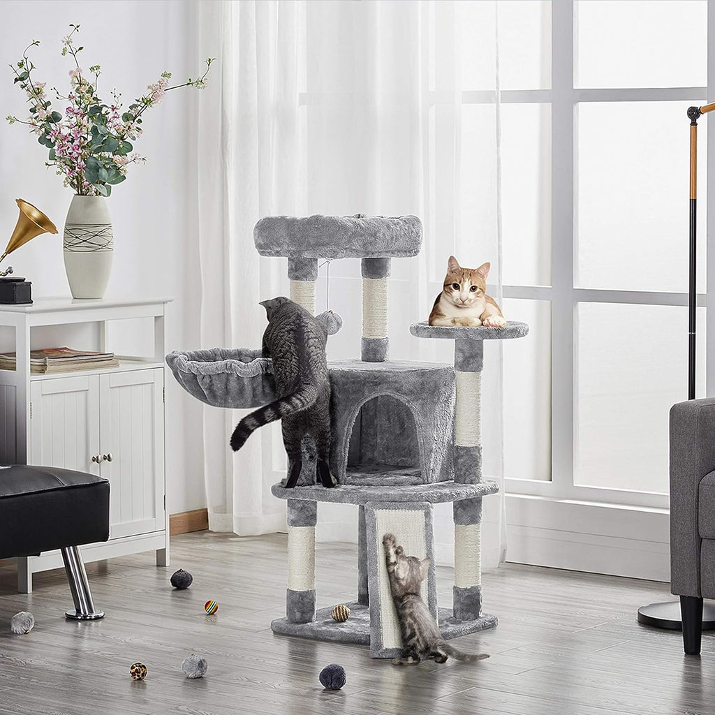 Katzen Kratzbaum 107 cm mit Höhle Sisal Plüsch stabil Katzenmöbel
