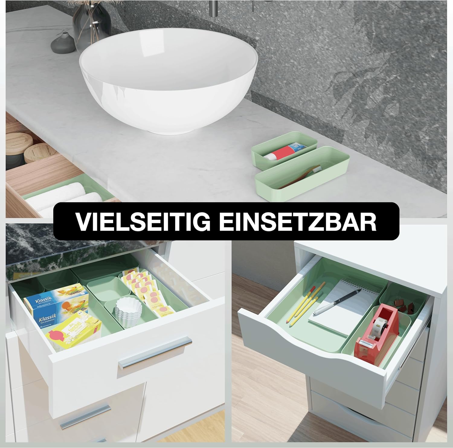 Schubladen Organizer Set Schubladentrenner Schreibtisch Sortierbox