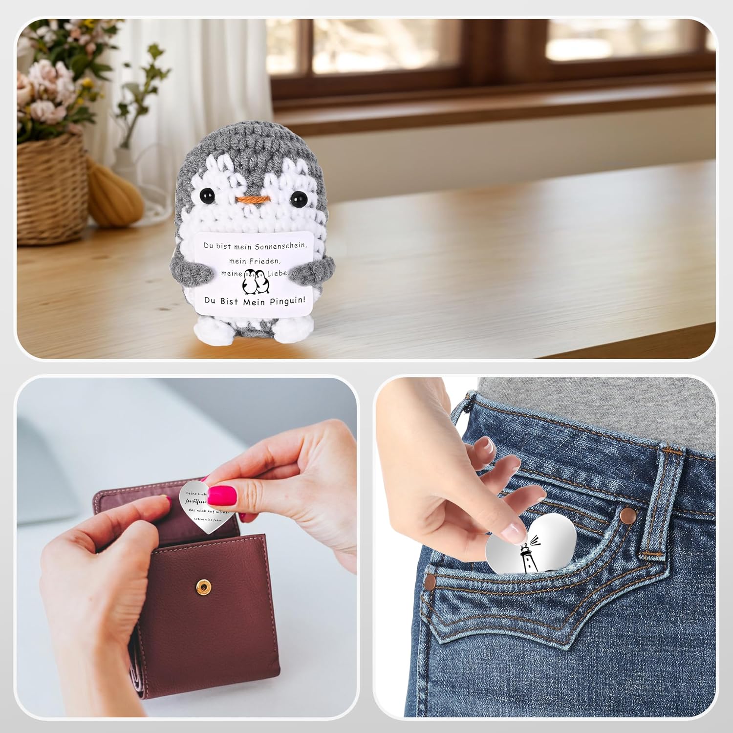 Positive Pinguin Geschenk Ich liebe dich Geschenk Jahrestag fuer Paare