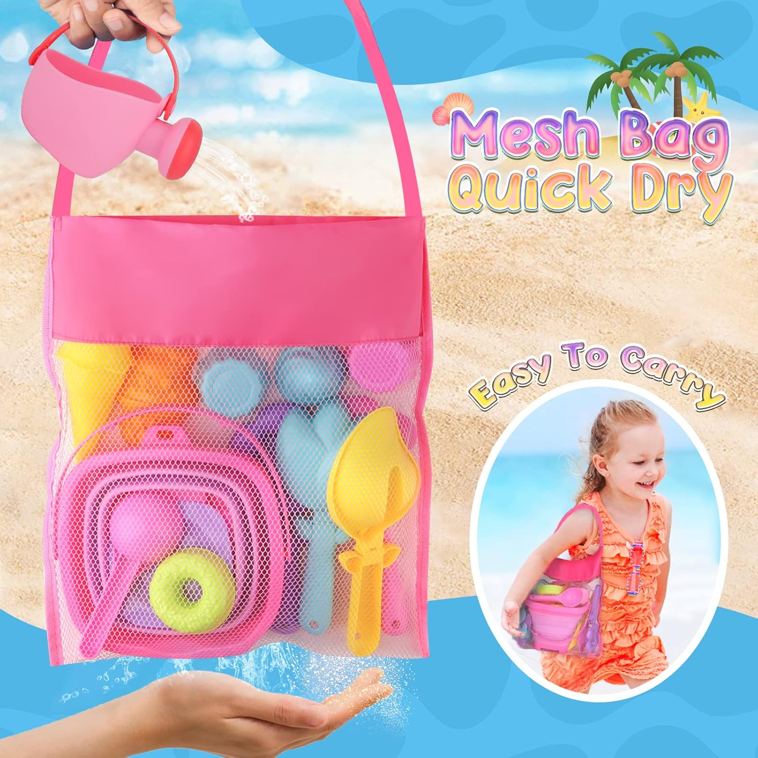 Sandspielzeug 46 Teile Kinder Strandspielzeug mit Eimer Foermchen Schaufel