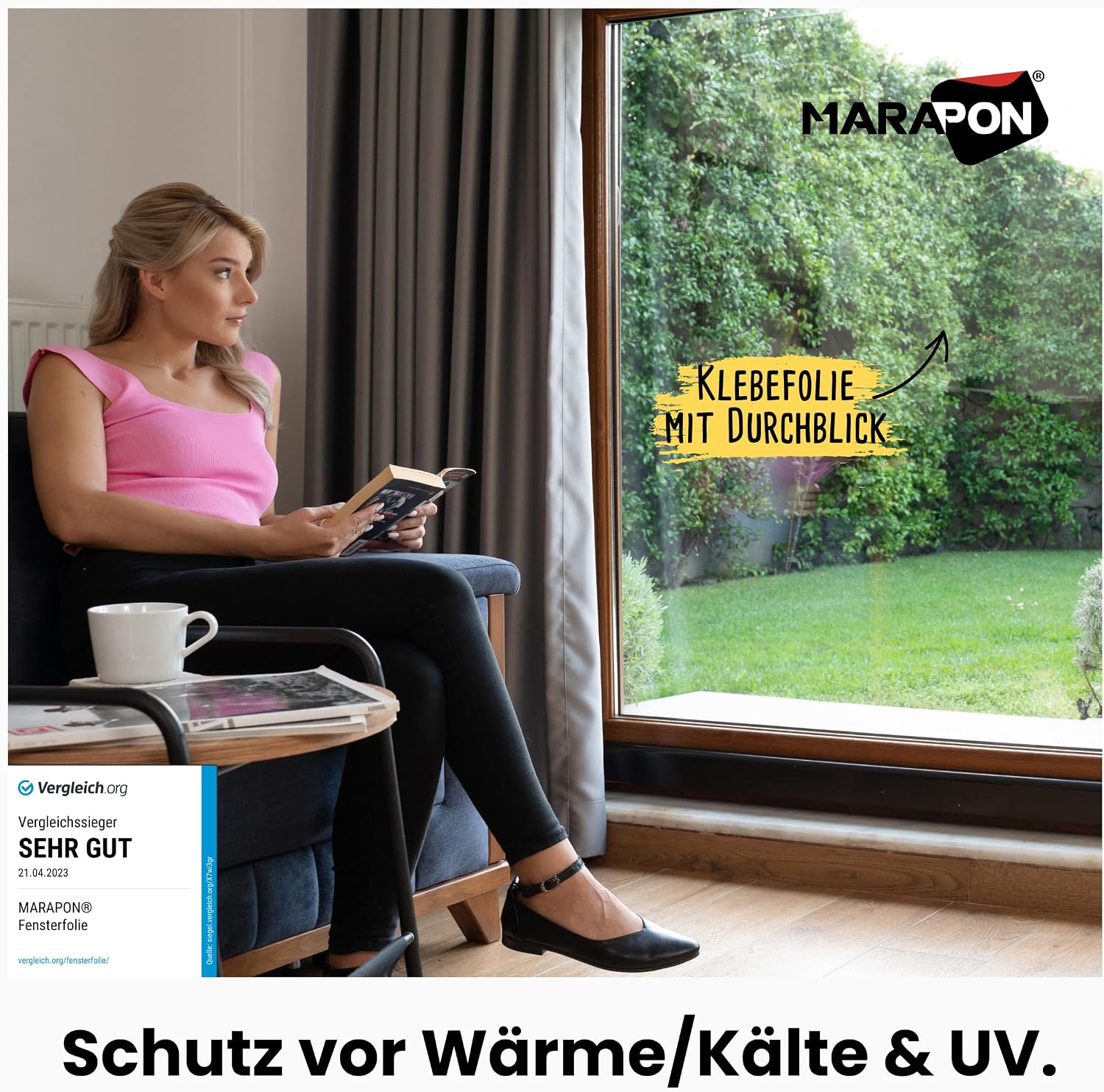 MARAPON Fensterfolie selbstklebend Sichtschutz Milchglasfolie Spiegelfolie Silbe
