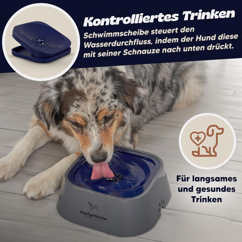 Bella auslaufsicherer Wassernapf 1 L fuer Hunde Katzen Anti-Schlabber rutschfest