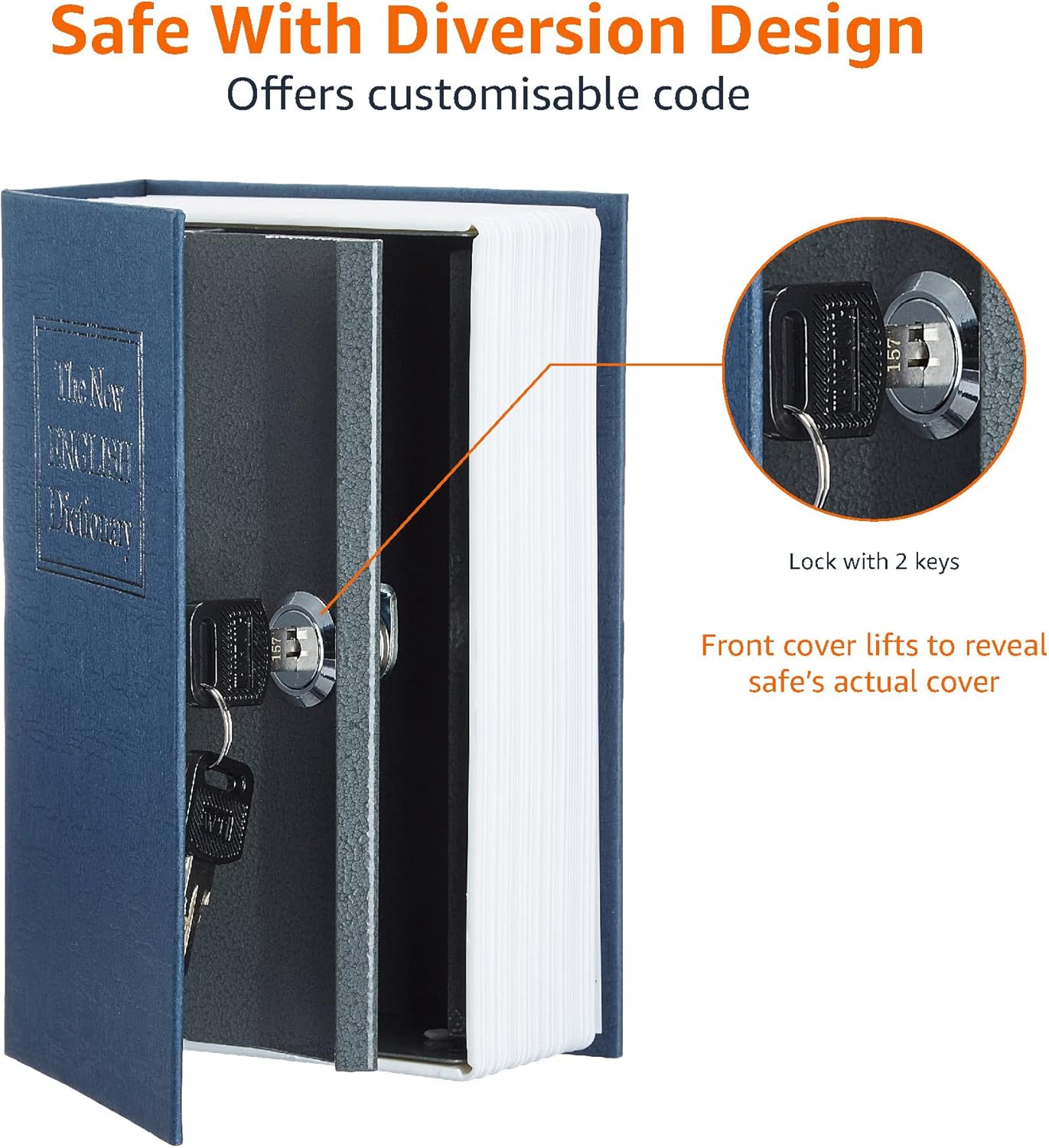 Buch-Safe gross mit Zahlenschloss schwarz