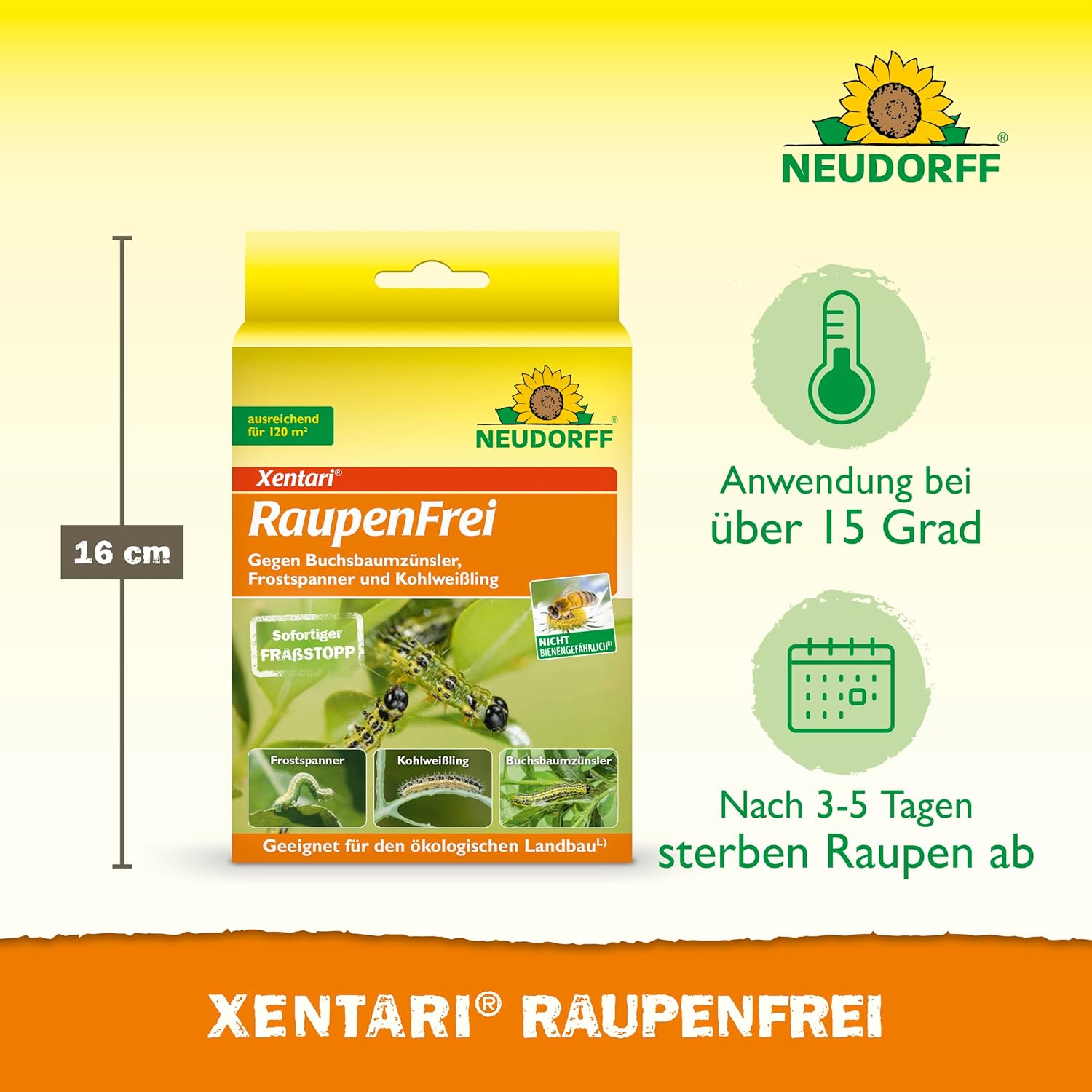 Neudorff Xentari RaupenFrei biologisches Insektizid fuer 500 m²