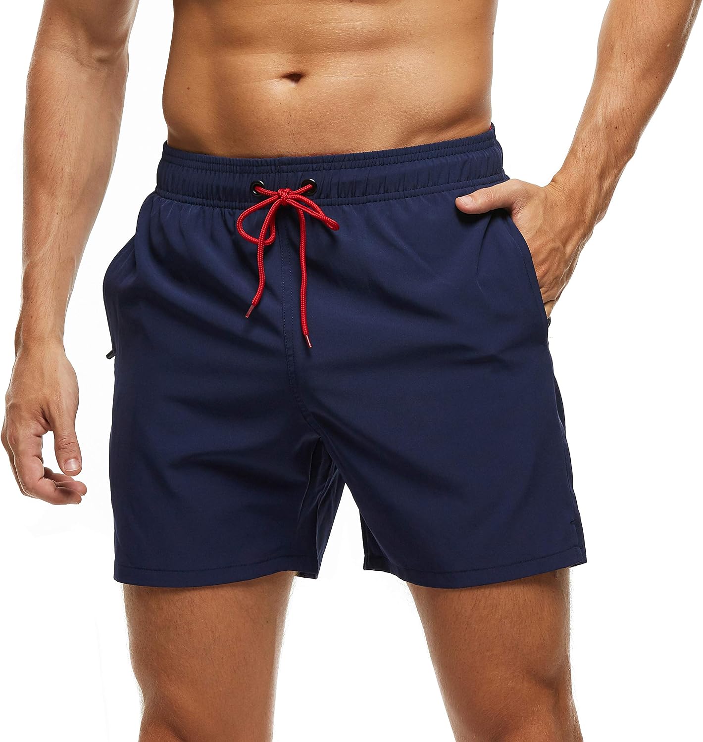 Arcweg Herren Badeshorts mit Meshfutter, Reissverschlusstasche, Tunnelzug