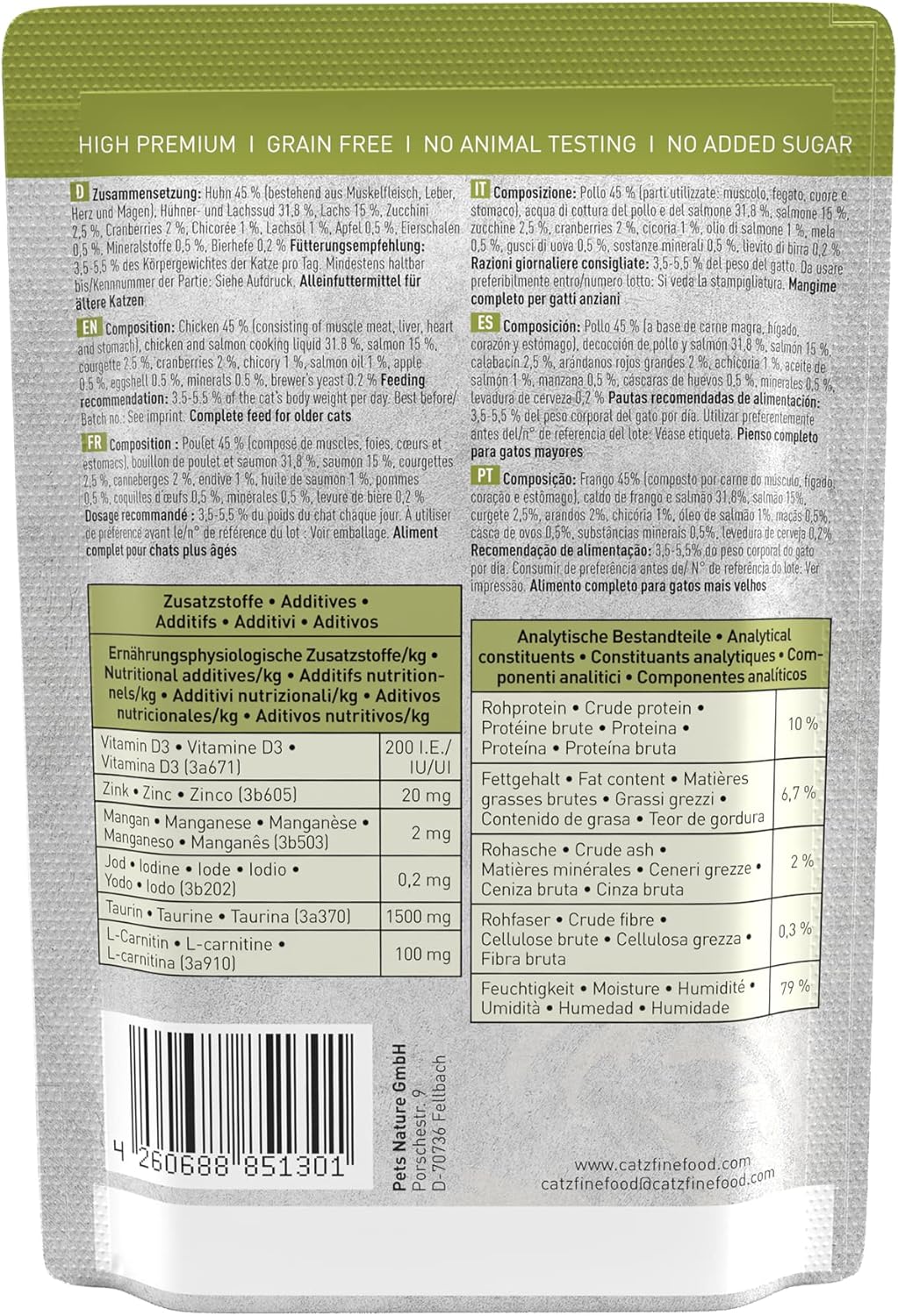 catz finefood Senior Collection Katzenfutter nass 6x200g getreidefrei