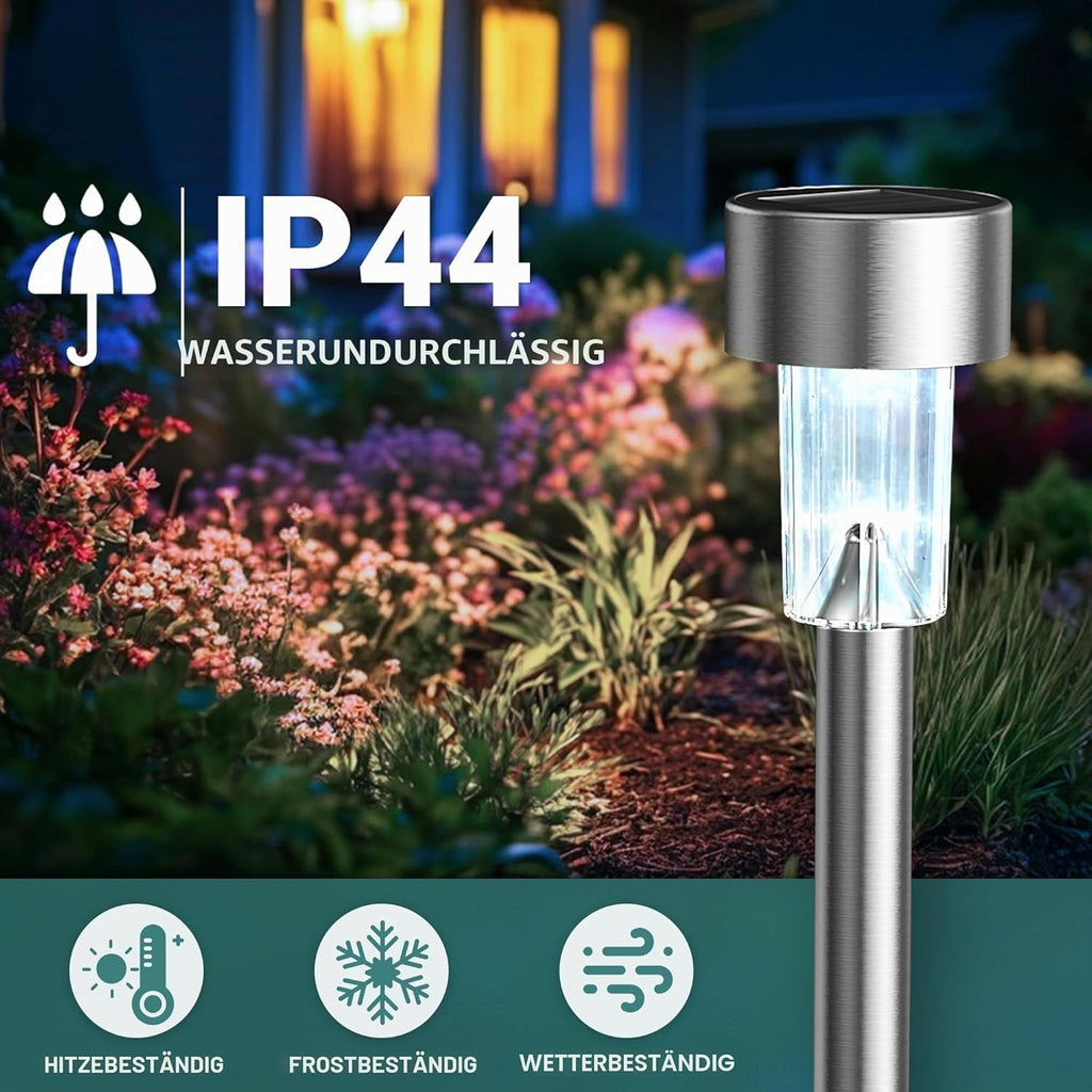 GIGALUMI 12er Solarleuchten Aussen warmweiss wasserdicht Garten Terrasse Weg