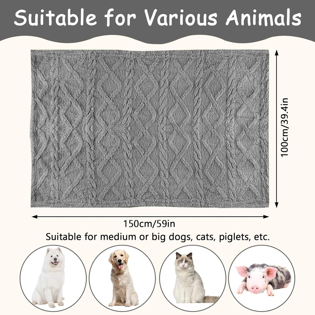 Hundedecke 70×100 cm Fleece flauschig waschbar beige fuer Hunde Katzen